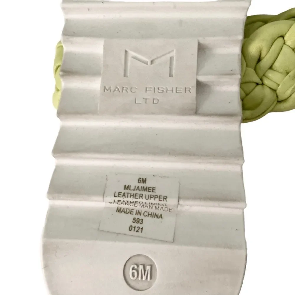 Marc Fisher Ltd Jaimee Espadrille Slide Sandal in Citron Leather Size 6M
